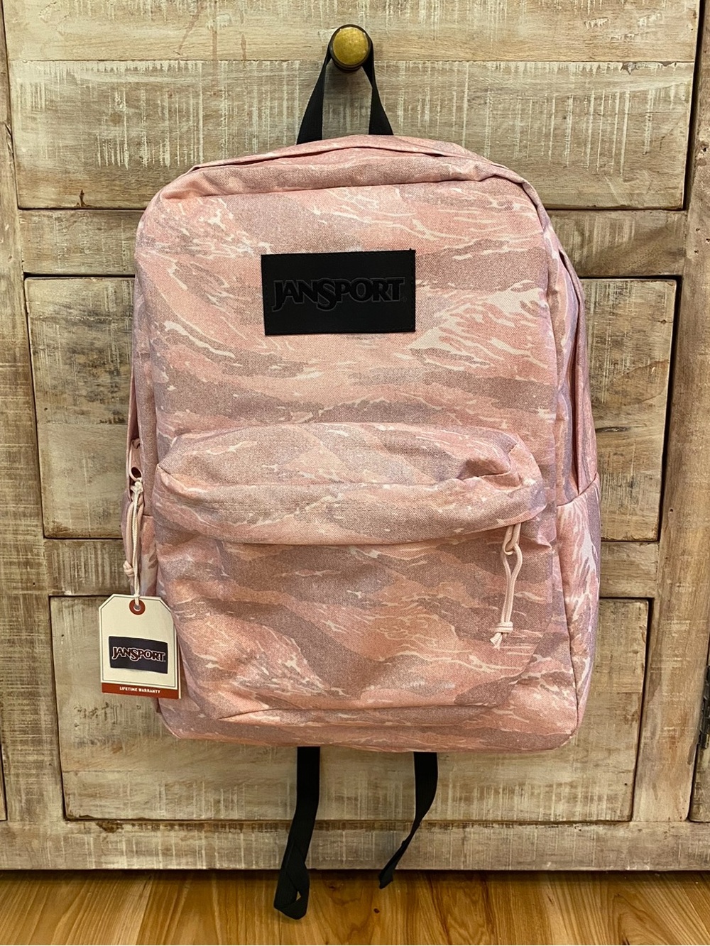JANSPORT Pink Superbreak LS Rose Smoke Tiger Camo Backpack